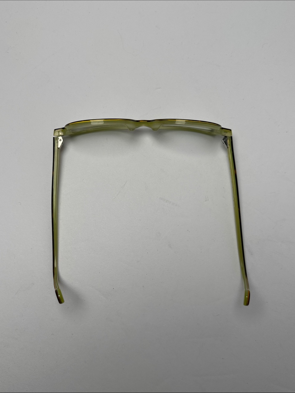 ANNE ET VALENTIN Tortoiseshell Pale Green Slight Cat-Eye Glasses Made in France - Picture 7 of 10